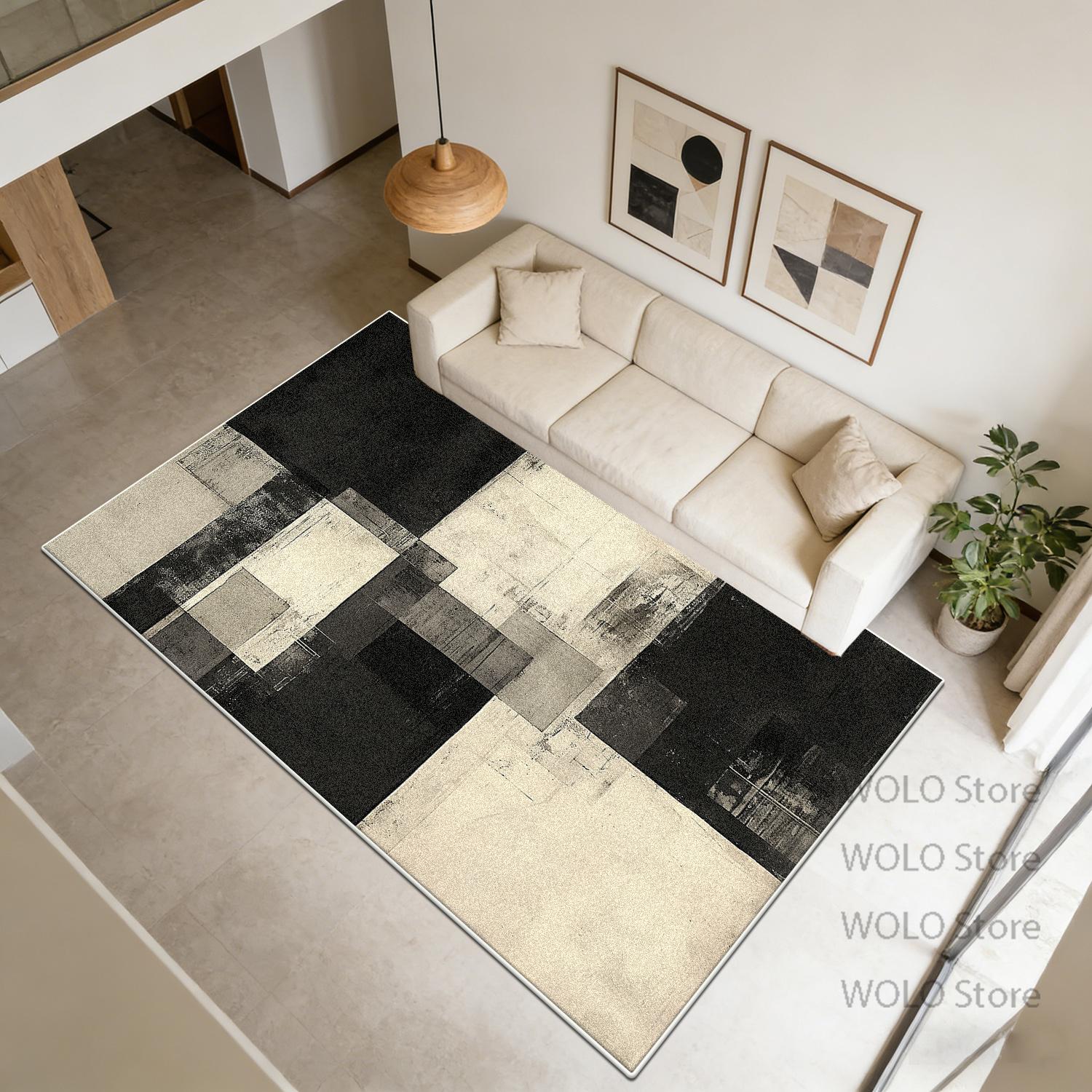 

Modern Golden Carpet Geometry Living Room Decor Light Luxury Bedroom Rugs Customizable Lounge Sofa Side Floor Mats Antiskid 60x90cm