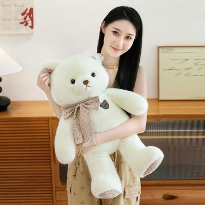 Golden Sable Teddy Bear Plush Toy - Large Silk Scarf Teddybear Doll Gift for Boys and Girls