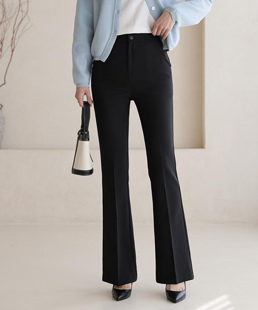 Ppaeppae Secret Banding Stretch Bootcut Black Slacks
