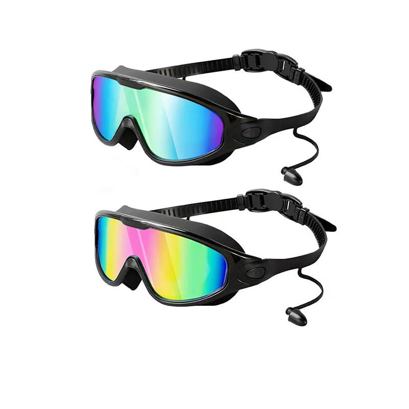 Bojue Adult Anti-Fog Swimming Goggles with Integrated Earplugs