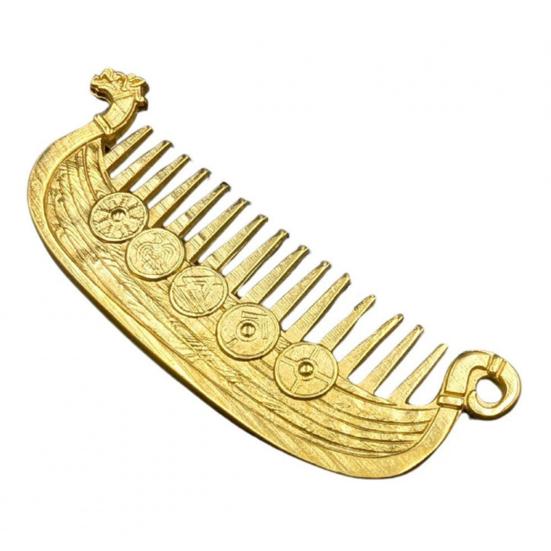Vintage Viking Beard Comb Heavy Duty Metal Carved Portable Travel Pocket Men Beards Mustaches Hair Wide Teeth Comb