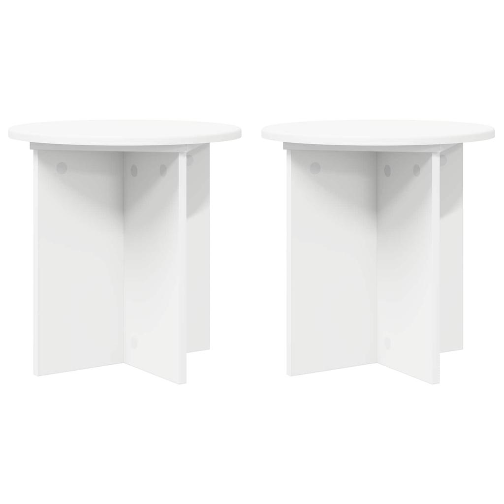 Plant Stand 2 pcs White Ø40 x 40 cm Engineered Wood