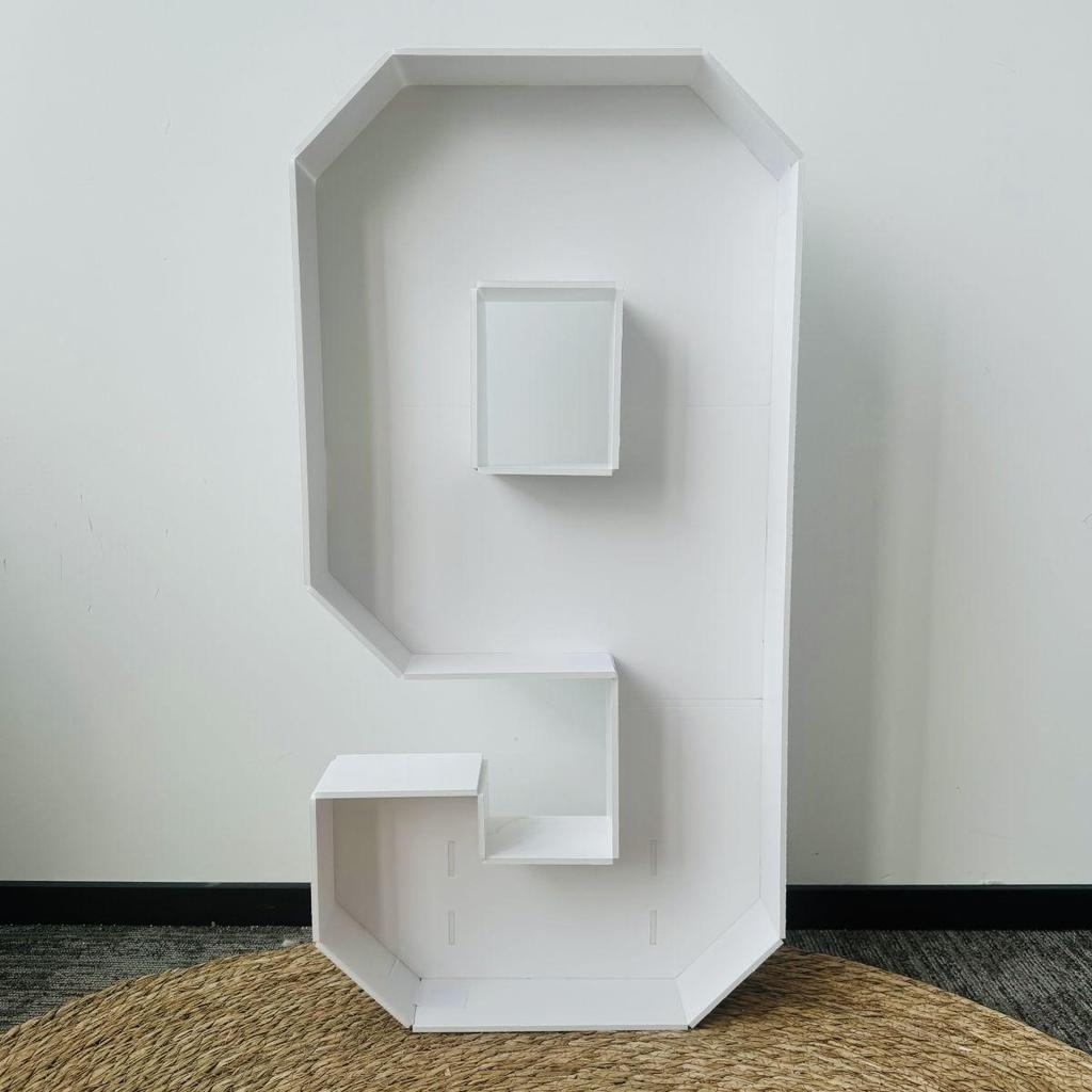 1 Stück 73cm Digitaler Leuchtreklame-Ballonrahmen Ohne Ballon Weißes KT-Board Zahl 0-9 Steckbares KT-Board Party-Dekoration Geburtstagsfeier Jubiläumsdekoration