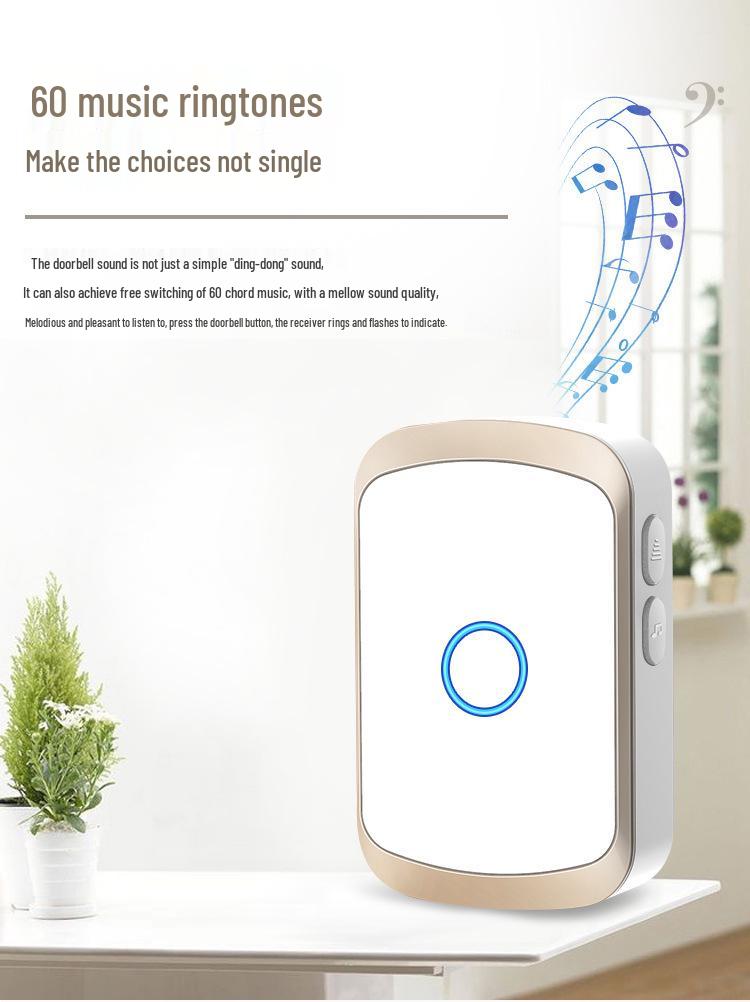 Ding Dong Wireless Doorbell for Home, Battery & DC Powered, No Plug-in, Includes 1 Receiver & 3 Transmitters