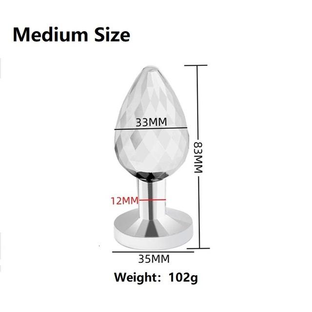 Facettenreiches Analkugeln-Buttplug-Set aus Metall, funkelnd, klein, groß, Analplug, Schmuck, Dildo, funkelnd, Ass Plug, Sexspielzeug, Mann, Frau