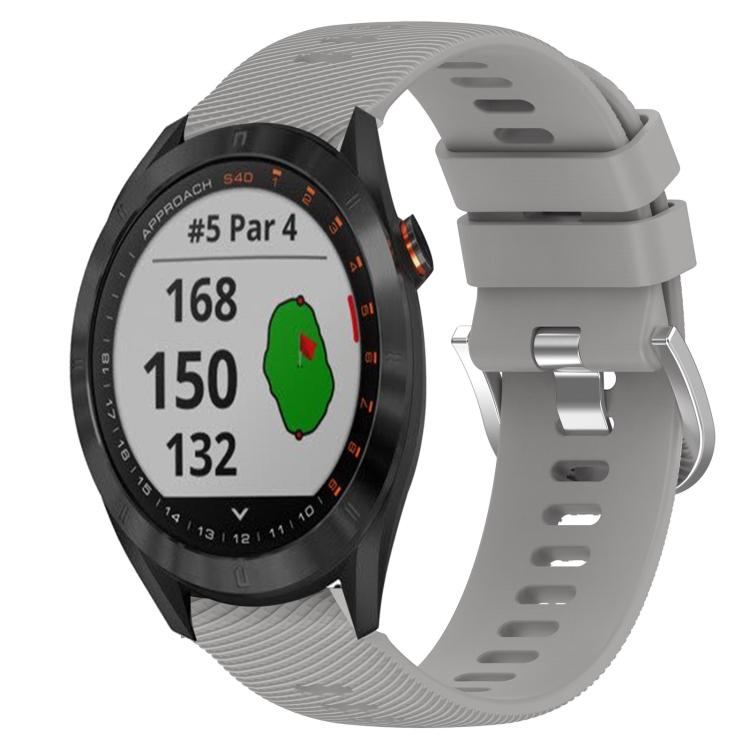 

For Garmin Approach S40 20mm Solid Color Soft Silicone Watch Band For Garmin Approach S40 темно-сірий колір