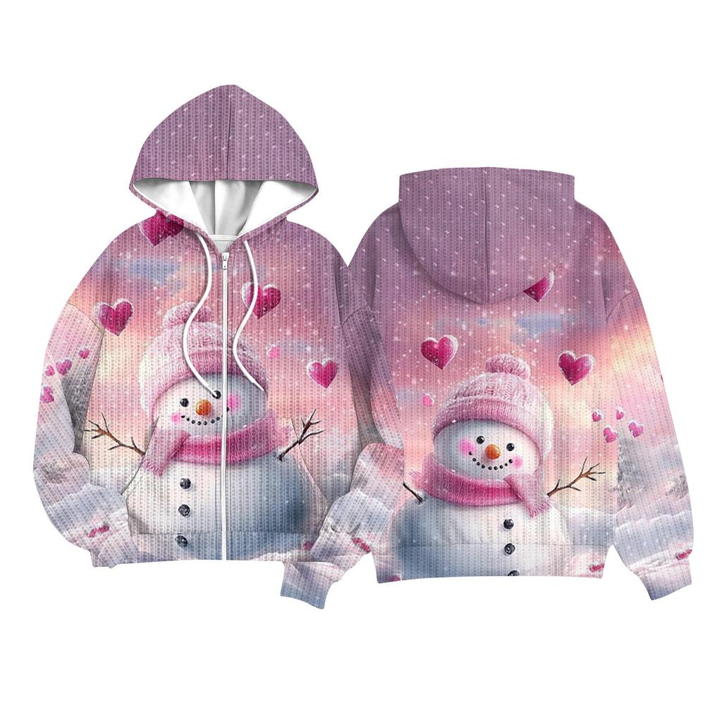 Children Girls And Boys Fashion Jacket Casual Printed Long-sleeved Hooded Cardigan Sweatshirts