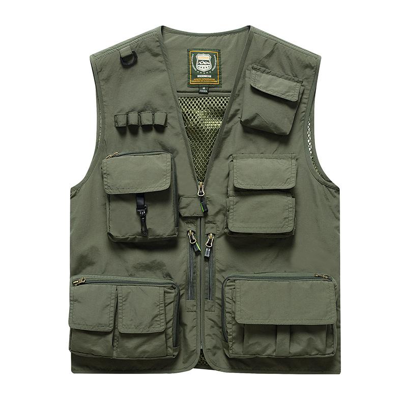 Vest tooling multi-pocket men's thin team outdoor vest breathable sports vest vest can be printed LOGO