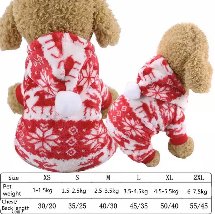 2025 Hoodies Dog Clothes Pet Cat Christmas Winter Sweatshirt Chihuahua Dog Coat Clothing Winter Pet Puppy Clothes Vest Jacket