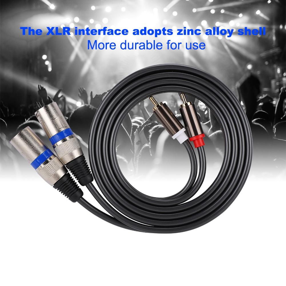 1.5M for RCA Male to XLR Male Audio Adapter Cable Patch Cord Double row PVC Wire