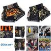 Muay Thai Kickboxing Boxing MMA UFC Checker Black Yellow Casual Shorts Gym Sport Unisex Men Women Workout Quick Dry Print Elastic High Waist Training