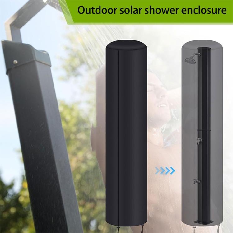 Multiuse Solar Shower Cover Providing Full Coverage for Outdoor Enclosures with Quick Setting and Removal Weather Proof