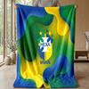 Coperta in Flanella Stampata Calcio Brasile Amica della Pelle Calda Decorativa Plaid per Divano Letto Interno Uso Quotidiano