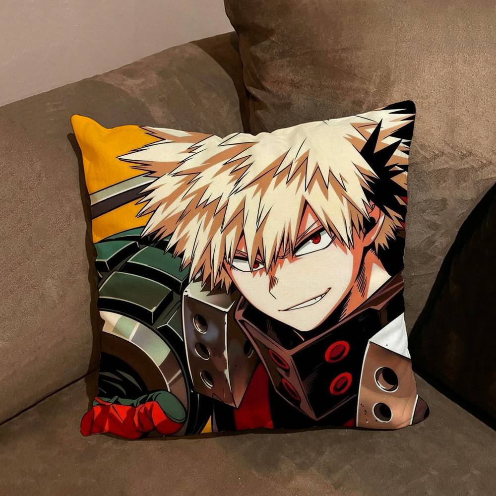 Anime M-My H-Hero Katsuki Bakugo Pillow Cushion Cover Pillowcase Living Room Sofa Home decorative pillowcase