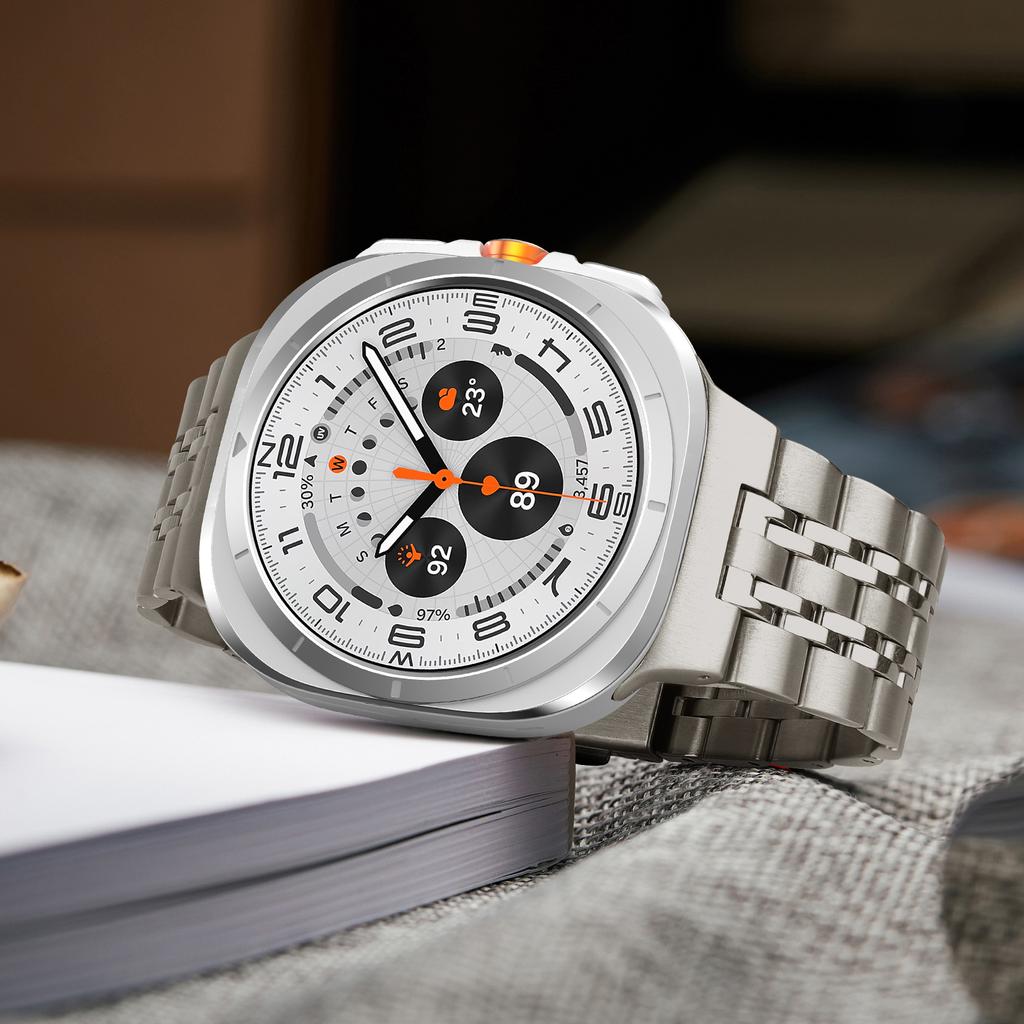 Řemínek z nerezové oceli pro Samsung Galaxy Watch Ultra 47 mm Bez mezery Náhrada z pevného kovu