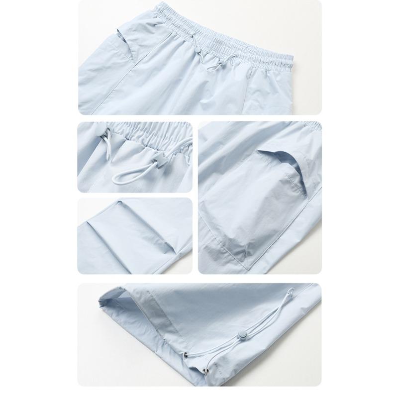 Pantaloni Traspiranti Impermeabili Colorati in Seta di Ghiaccio Asciugatura Rapida Gamba Larga Paracadute Ultraleggeri Antivento Protezione Solare per Donna