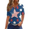 Women's T Shirt Tee Print Button Short Sleeve Daily Weekend Fashion Basic V- Neck Regular Top