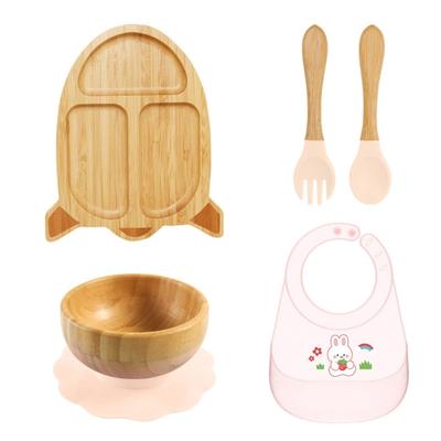 Cartoon Design Baby Feeding Plate Set Children's Complementary Food Bowl with Stable Suction Base for Early Feeders