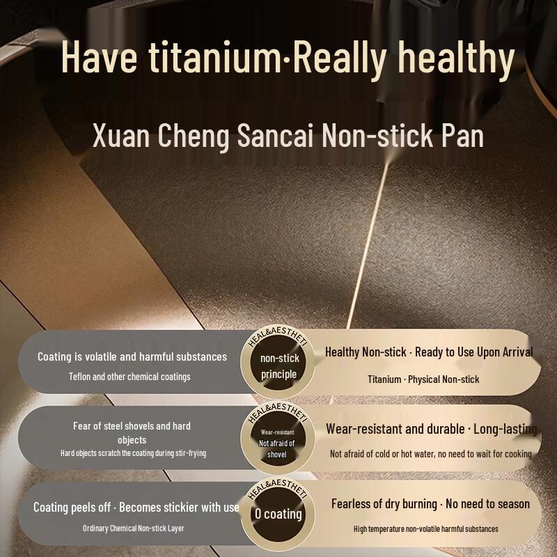 Aux 30cm Fine Iron Non-stick Wok