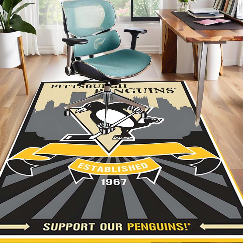 1pc Football Team Design Area Rug - Non-Slip, Soft & Cozy Floor Mat for Living Room, Bedroom, Office - Indoor/Outdoor Decorative Carpet