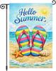 Heyfibro Hello Summer Garden Ag - 12x18 Inch Double Sided Rainbow Ip Ops & Beach Design Summer Outdoor Ag for Po