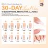 Saviland Nails Medium Fit Natural Soft Gel French Tip Nails Blinky Glitter Acrylic Nail Tips Gel Nail Kit Gel Glue Soft Tips Fake Tips False Nails UV