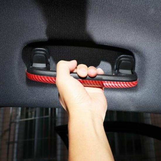 4X Roof Grab Bar Handle Trim Cover for Dodge Charger 2011+ Red Carbon Accessorie
