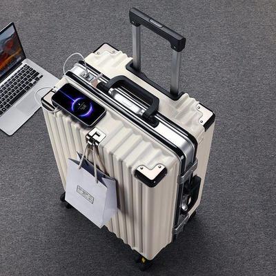 Large Capacity Casual Travel Suitcase with Universal Wheels, Aluminum Frame, and 26" Combination Lock