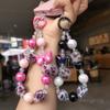 Mobile Phone Lanyard Wrist Chain Short Ins Small Fragrant Style Bow Leopard Print Hairball Mobile Phone Pendant Women's Fashion