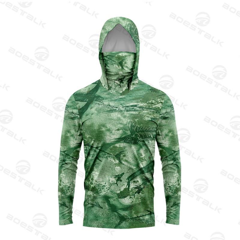 Mens Womens Fishing Shirt With Face Cover UV Protection Quick Dry Breathable Bamboo Fiber Boat Shore Sea Angling