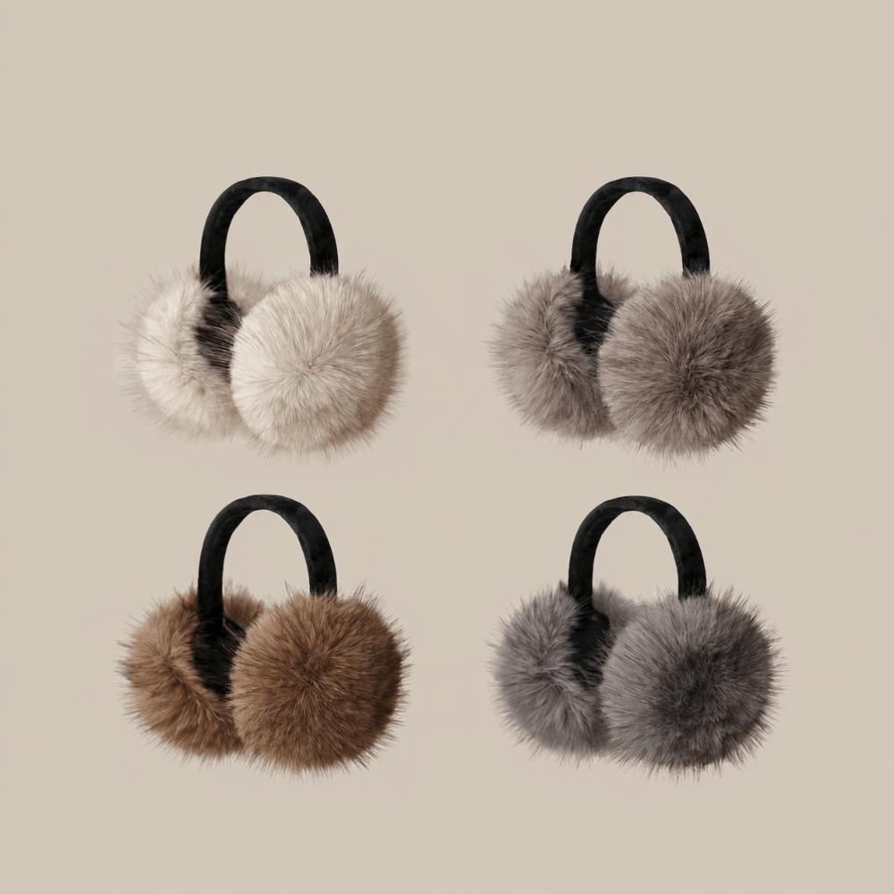 Folding Plush Earmuffs Faux Fur Ear Warmer Fashion Earflap Protection Outdoor