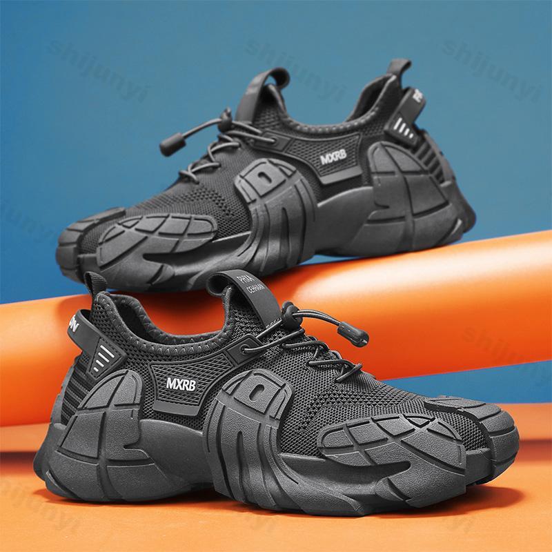 Fashion 2025 Spring Fly Weave Breathable Casual Sneaker Personalized Thick Bottom Trendy Non Slip Comfortable Lace-up Daily Sports Shoes