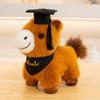 1Pc 28cm Happy Foal Graduation Doll Plush Toys Kawaii Horse with Graduation Cap for Student Graduate Gifts