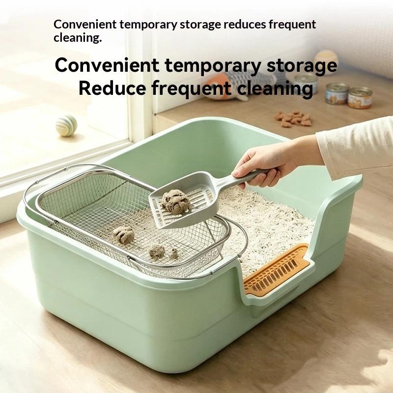 Stainless Steel Cat Litter Scooper High Hardness Smooth Sifting Holes Shovel for Cat Litter Box Pet Care Tools
