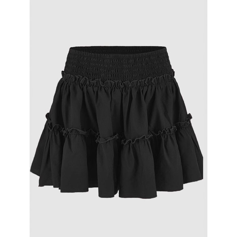Printed Elastic Waist Half Length Skirt Women Print Elastic Waist Skirt