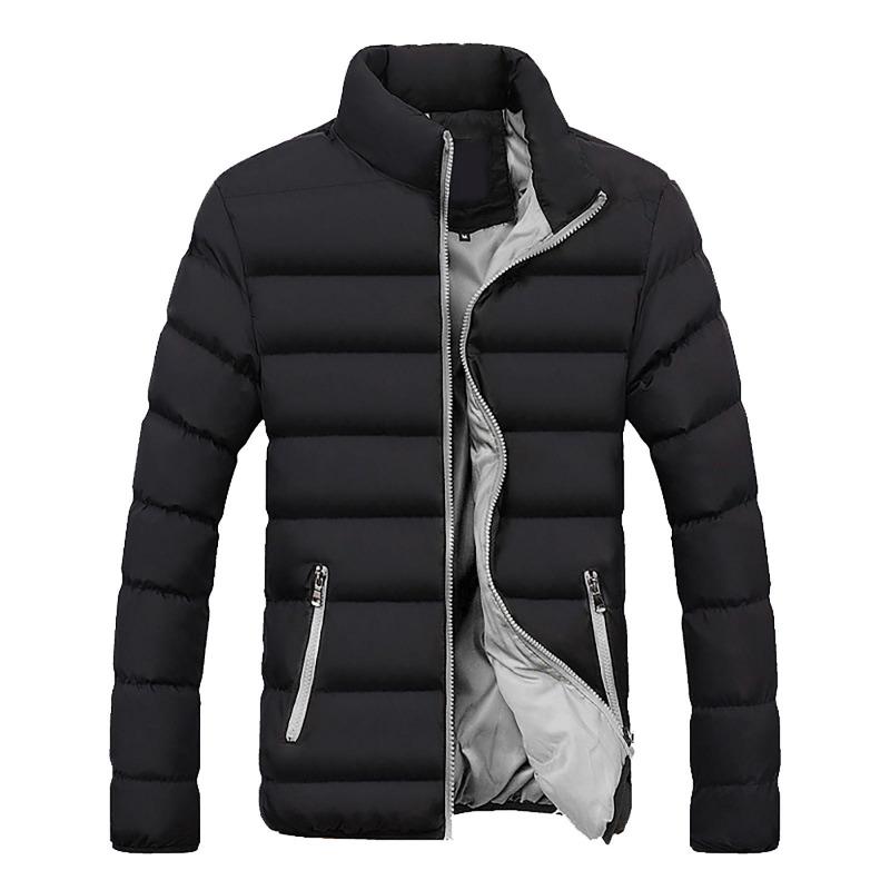 Men's Winter Zipper Warm Down Jacket Packable Light Coat