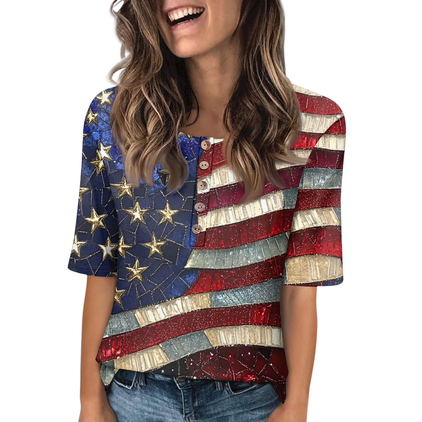 

Женская мода принтованный круглый вырез на пуговицах короткий рукав повседневный топ XXL винный