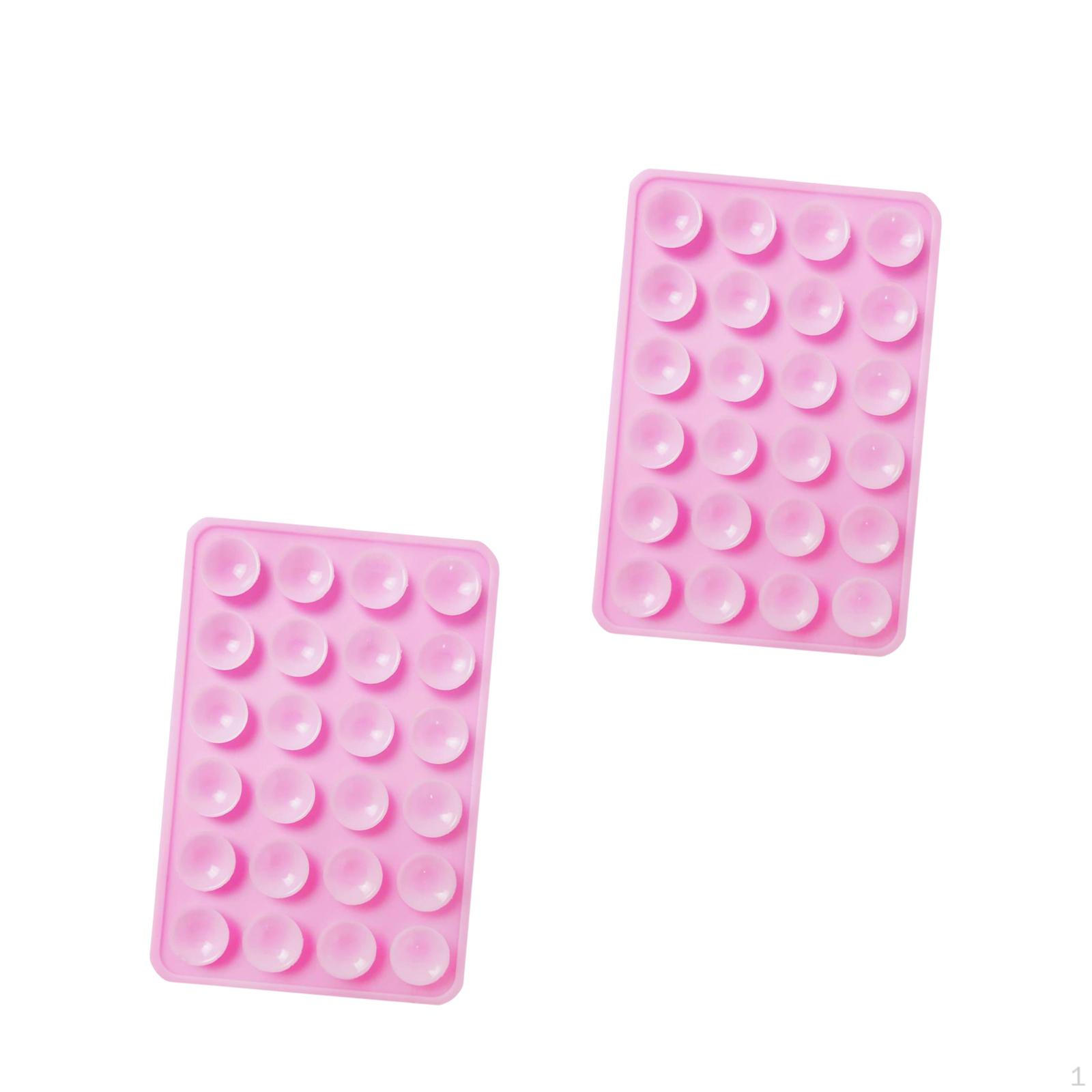 

2шт силиконовый чехол для телефона с присоской, крепление для телефона, держатели для телефона, подставка для громкой связи розовый