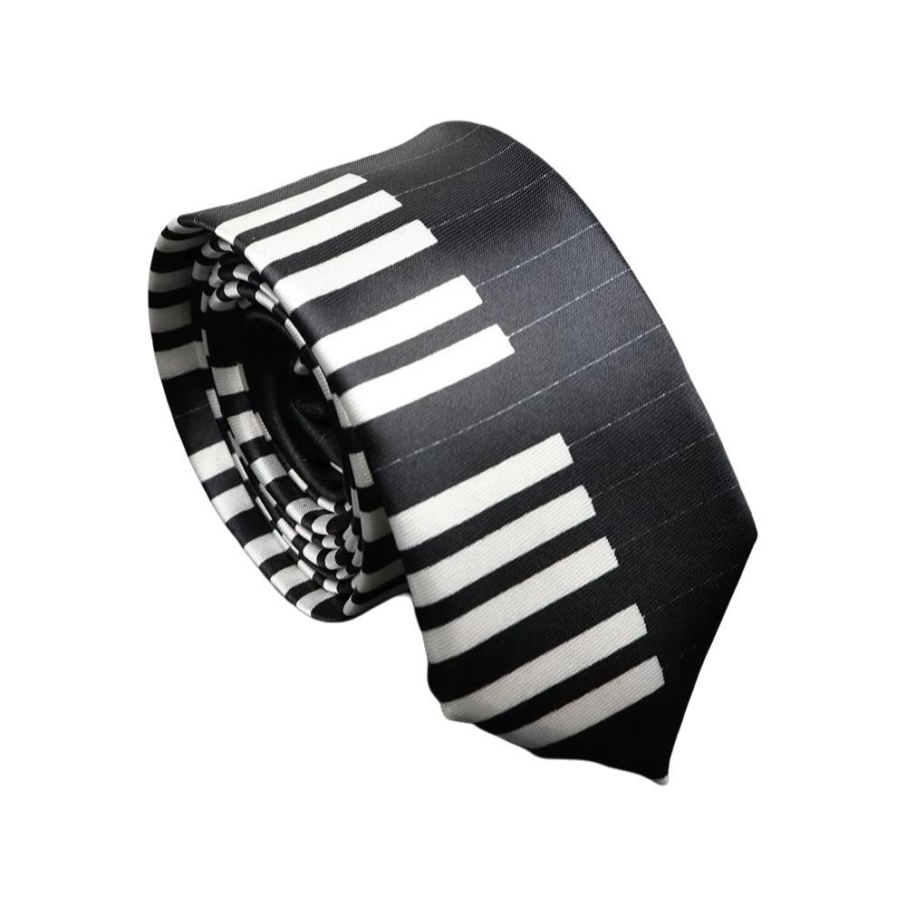 Black Piano Necktie Slim Music Tie Classic Men Tie Men