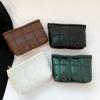 Large Capacity Puffer Pouch Cotton Filled Thick Plaid Clutch Bag Puffer Padded Makeup Bag  School