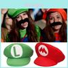 Super Mario Bros Červená Zelená Cosplay Klobouk Unisex Kostým Rekvizita Dárek