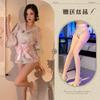 Large size Japanese kimono set, small chest erotic underwear seduction pajamas passion bed uniform