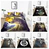 Fajna Moda Kobiety Pani Dzieci Oddychająca Pojedyncza Zmywalna 3D Wilk Nadrukowana Poszwa na Kołdrę Zestaw Dekoracja Pościel
