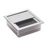 Kabeltülle Lochabdeckung Steckdose Quadratisch Schwarz/Silber Aluminiumlegierung Schreibtisch-Kabeltülle Lochhalter Mit Schwarzer Bürste 80*80MM