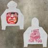 Womens Y2K Oversized Hoodie Cartoon Graphic Print Streetwear Casual Sweatshirt