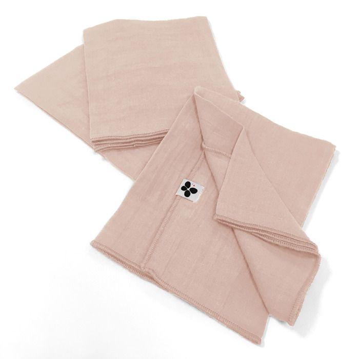 Serviette de table - EDEN - Guimauve - Lot de 3 - Gaze de coton 100% - 40x40 cm