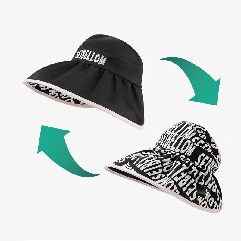 

Style Hat Versatile Sweet Double Sided Wearable Womens Sunbonnet Hatscaps чорний