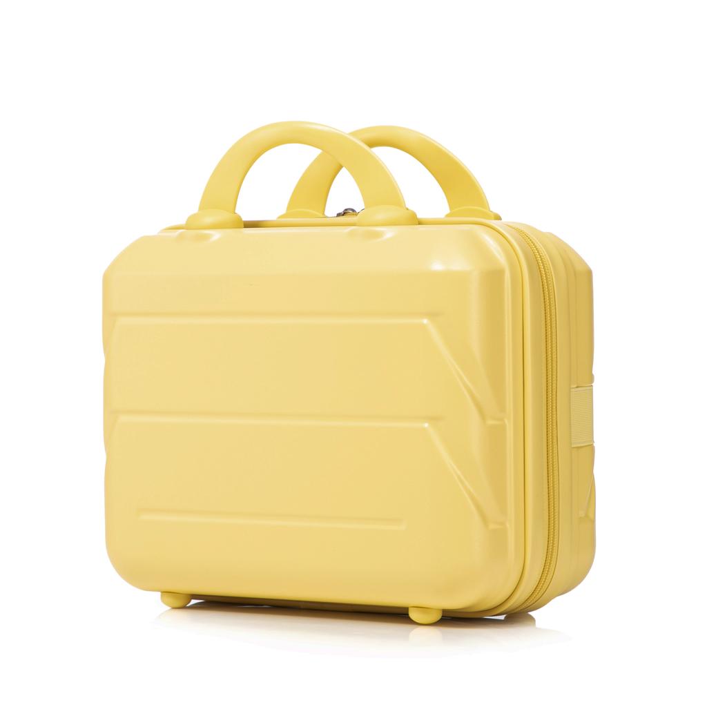 14"/19" 2-Piece ABS Spinner Suitcase Set with Combination Lock & 14" Cosmetic Bag (Yellow)