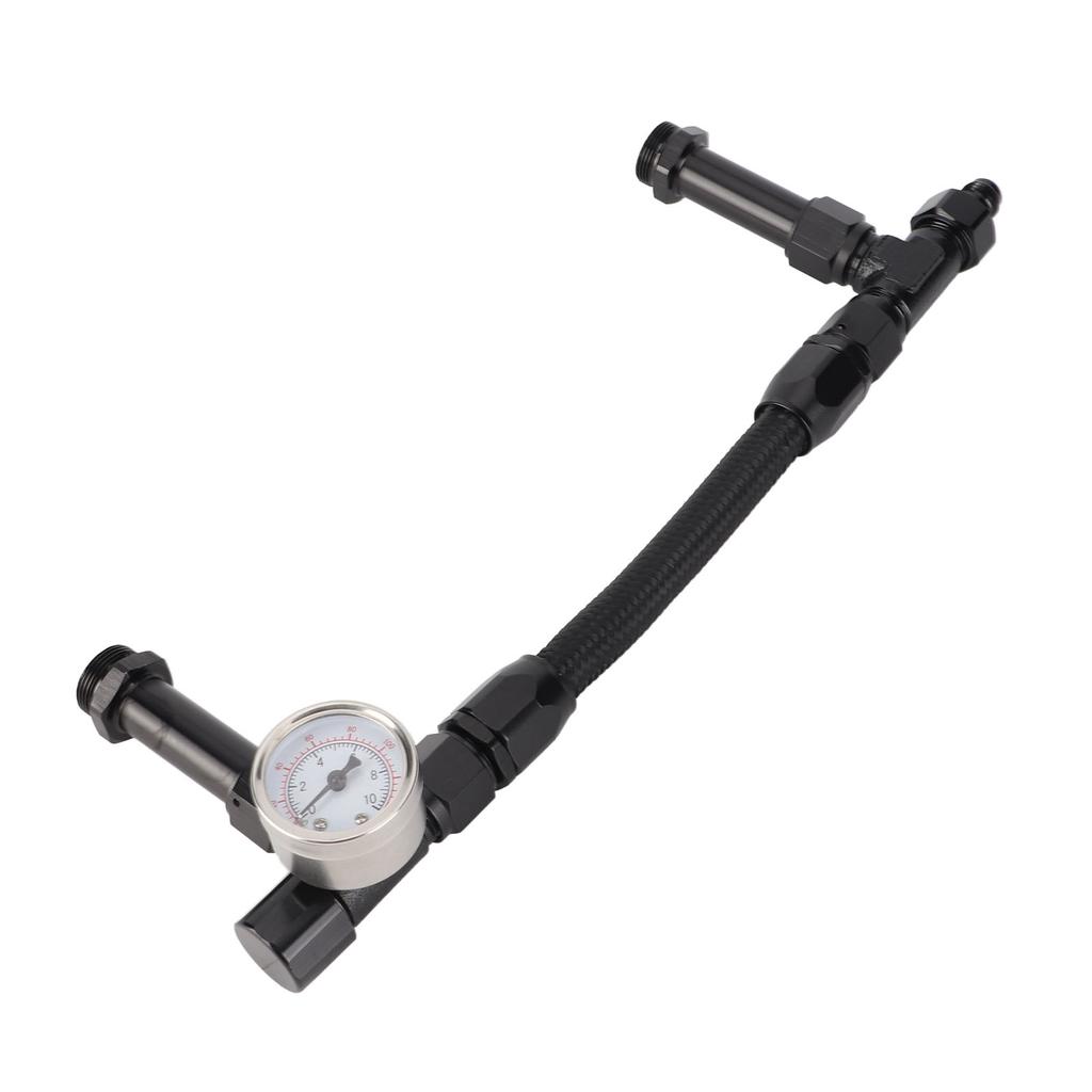 Fuel Line with Pressure Gauge Dual Feed Smooth Fuel Flow Professional for Any 4150 Base Carbohydrate AN8