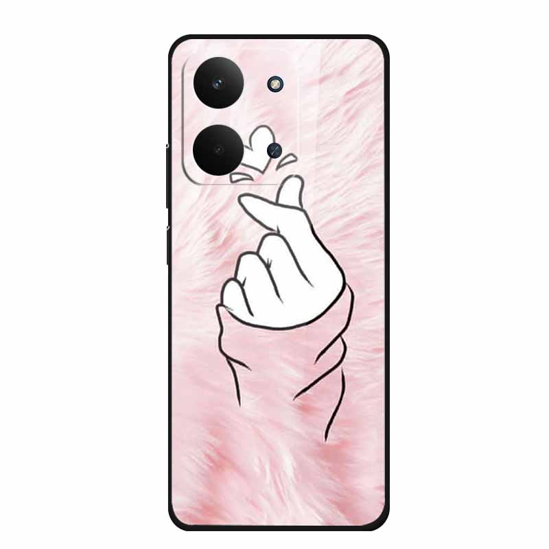 Xiaomi Redmi 15C 4G Kılıfı İçin Cam Arka Kapak 15 C Kılıf Sert Temperli Cam Kılıf Redmi 15C Telefon Kılıfı İçin Redmi15C Yumuşak Tampon